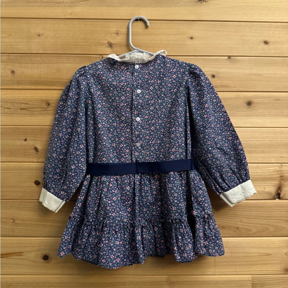 Bundle Vintage Girls Size 4 Ditsy Floral Crushed Velvet Lace Holidays Dress - Picture 5 of 16